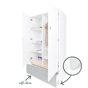 Armoire 2 portes COLORFLEX façade tiroir pearl grey 