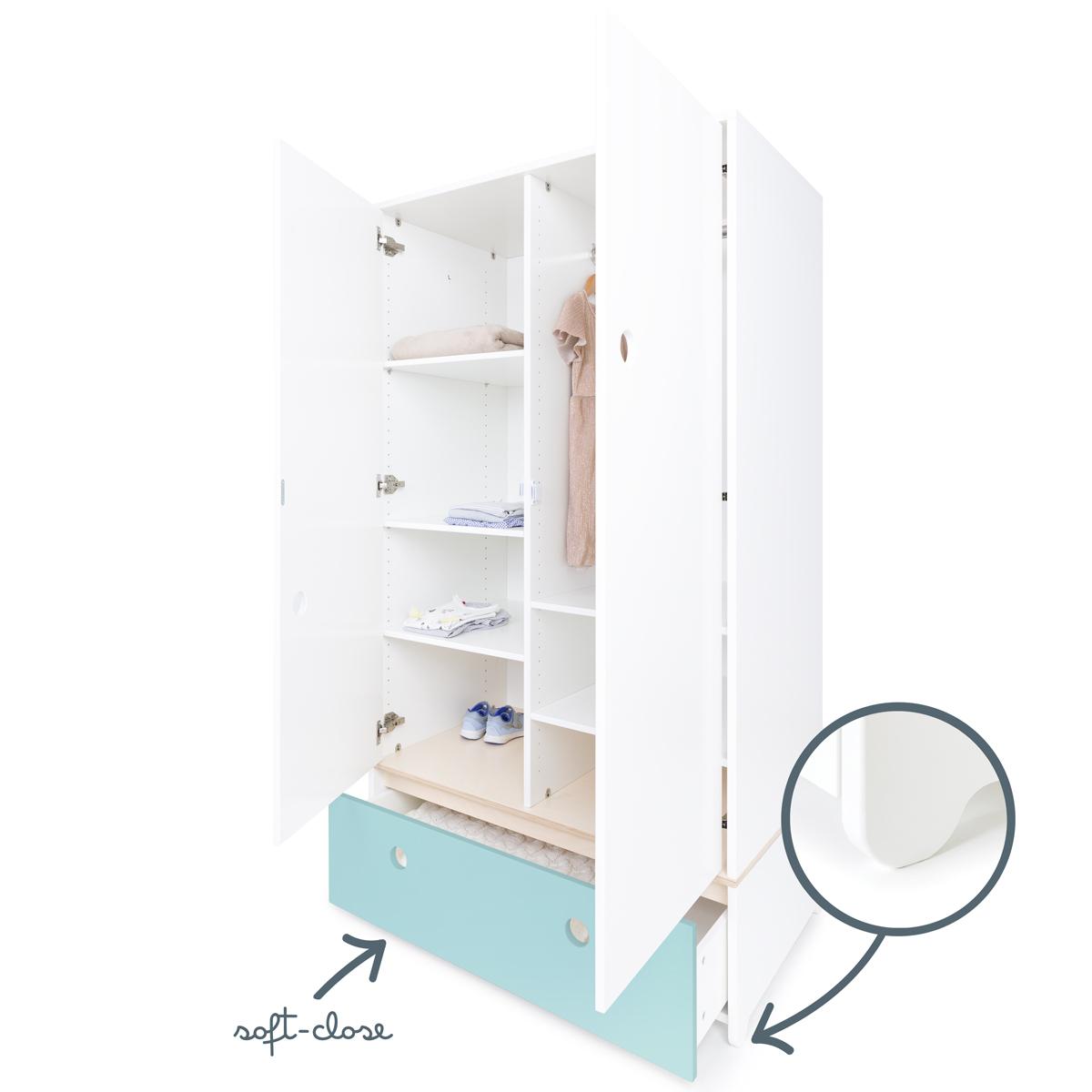 Armoire 2 portes COLORFLEX façade tiroir sky blue 
