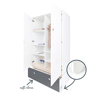 Armoire 2 portes COLORFLEX façade tiroir space grey