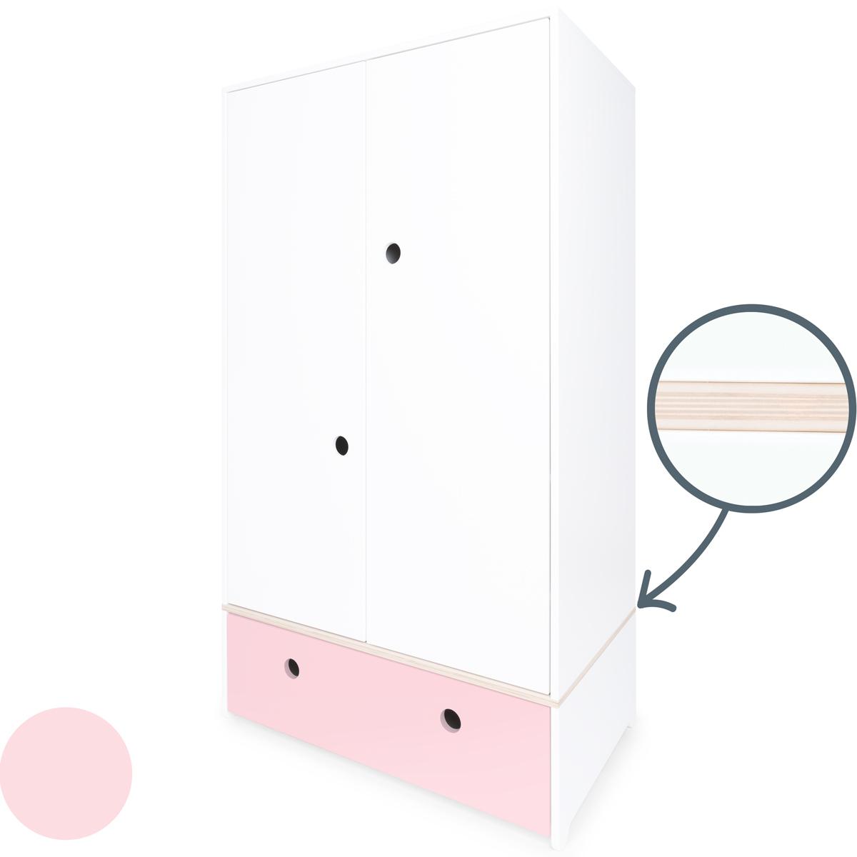 Armoire 2 portes COLORFLEX façade tiroir sweet pink 