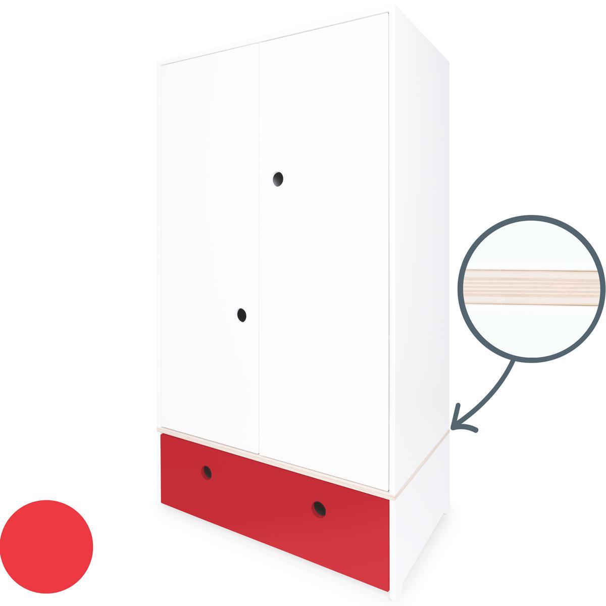 Armoire 2 portes COLORFLEX façade tiroir true red 