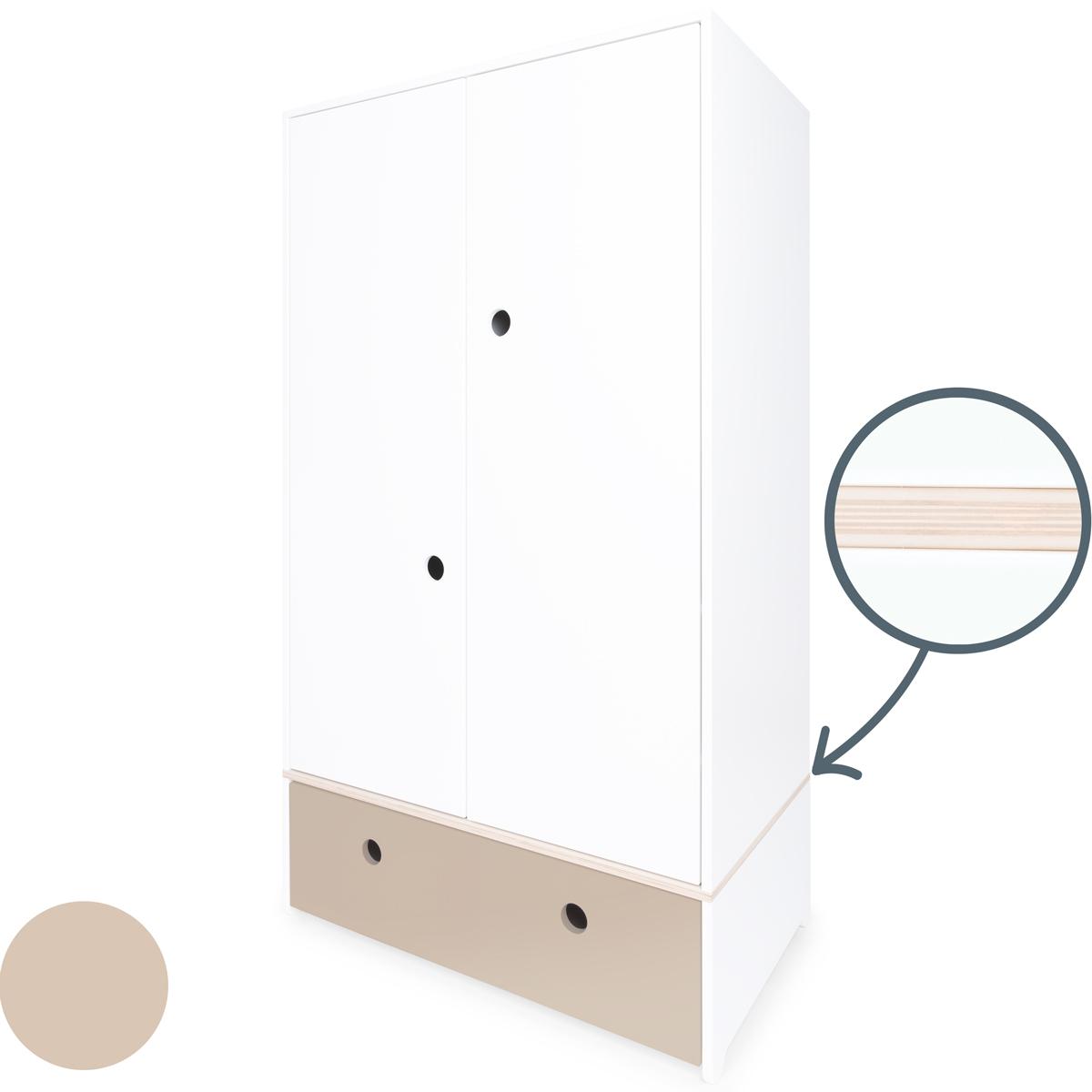 Armoire 2 portes COLORFLEX façade tiroir warm grey 