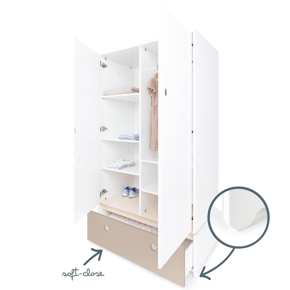Armoire 2 portes COLORFLEX façade tiroir warm grey 