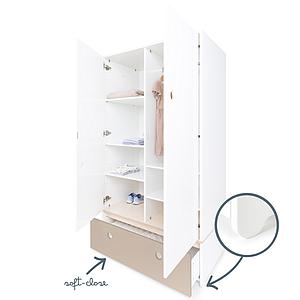 Armoire 2 portes COLORFLEX façade tiroir warm grey 