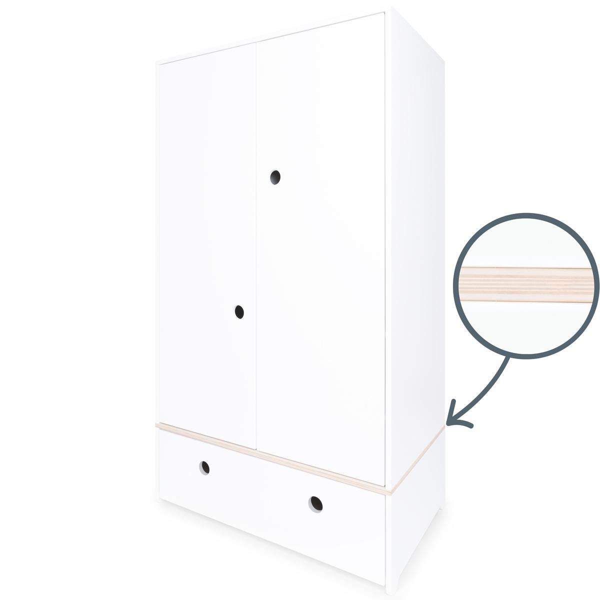 Armoire 2 portes COLORFLEX façade tiroir white 
