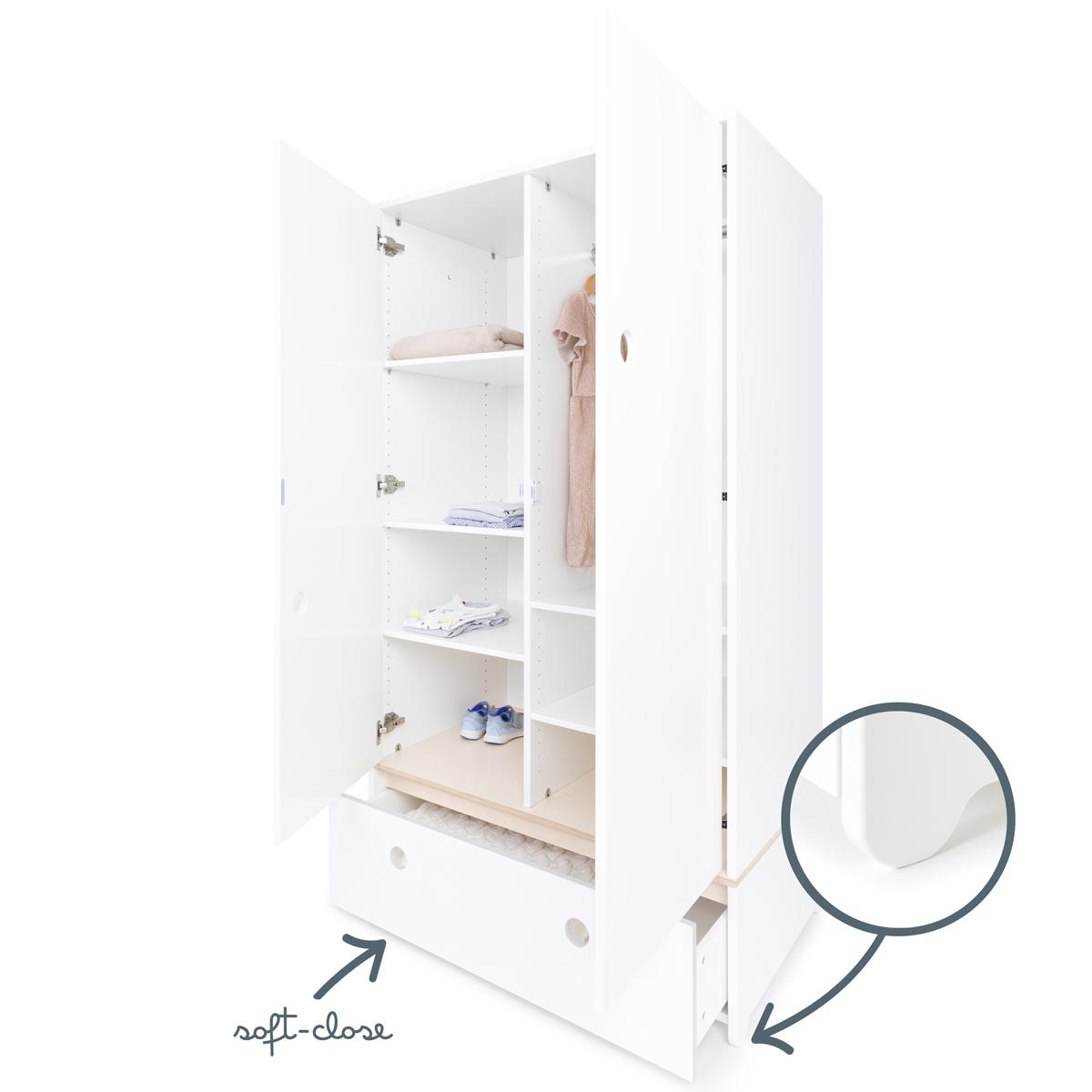 Armoire 2 portes COLORFLEX façade tiroir white 