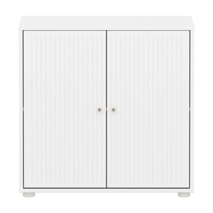 Armoire 2 portes rainures SAGA Flexa blanc oat