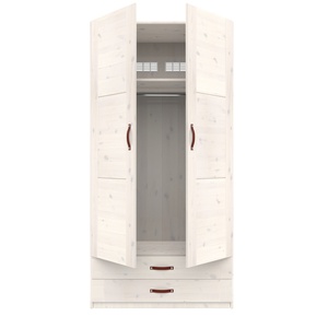 Armoire 2 portes-tiroirs 100cm Lifetime white wash
