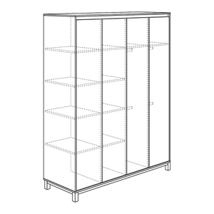 Armoire 4 portes OLLI Paidi blanc gris ardoise