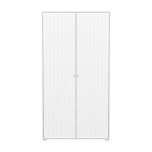 Armoire enfant 2 portes rainures SAGA FLEXA blanc oak