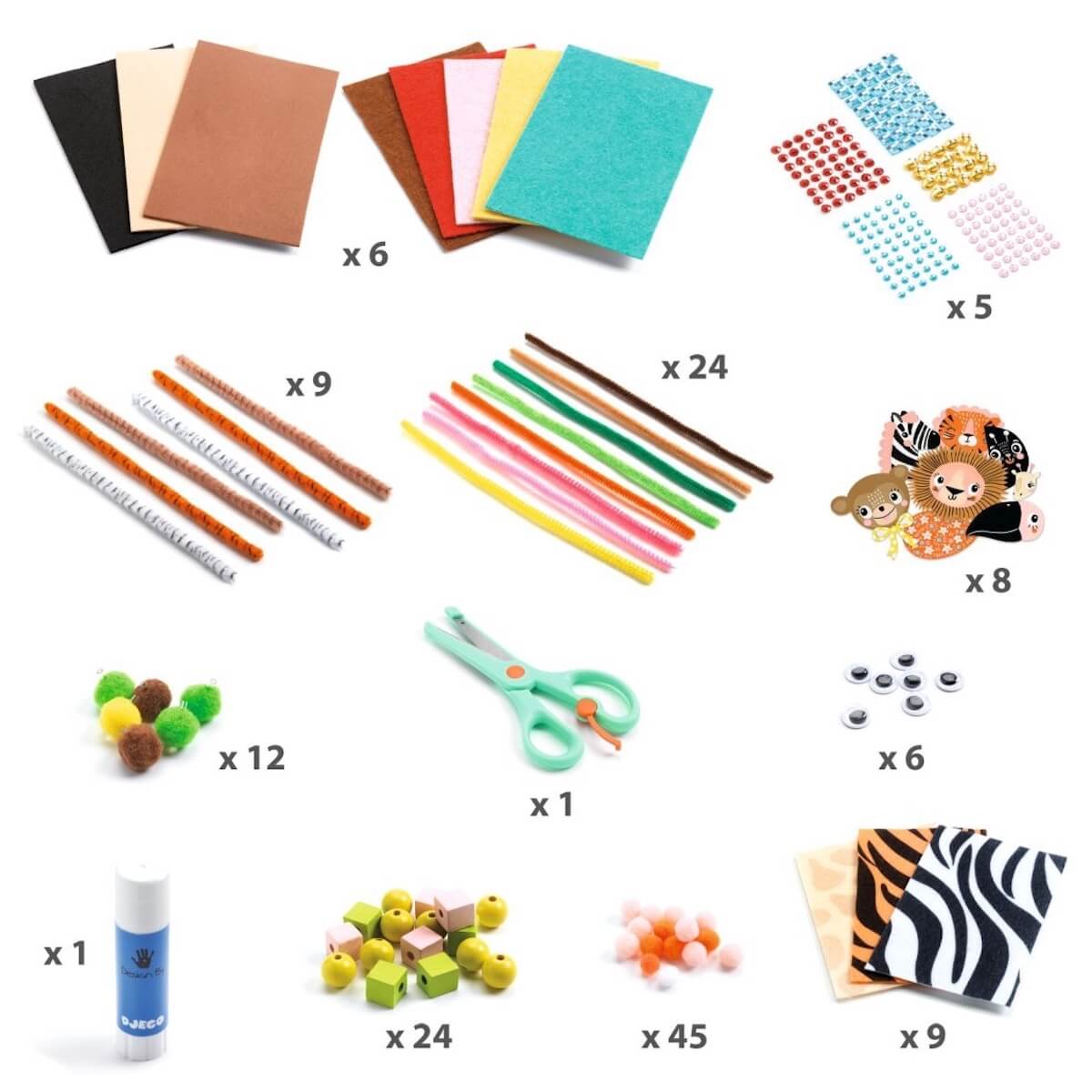 Atelier bricolage Animaux de la jungle BOÎTE À CRÉER Djeco