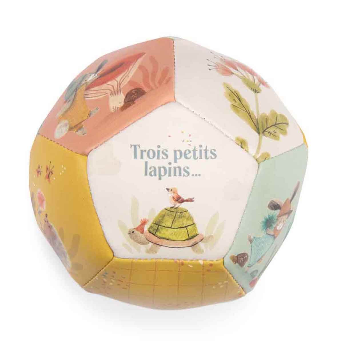 Ballon souple 10cm TROIS PETITS LAPINS Moulin Roty