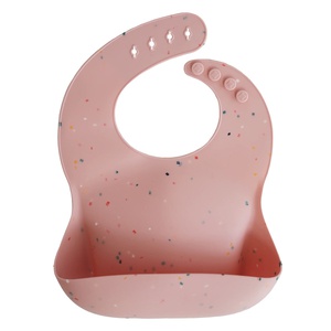 Bavoir silicone Mushie Pink Confetti
