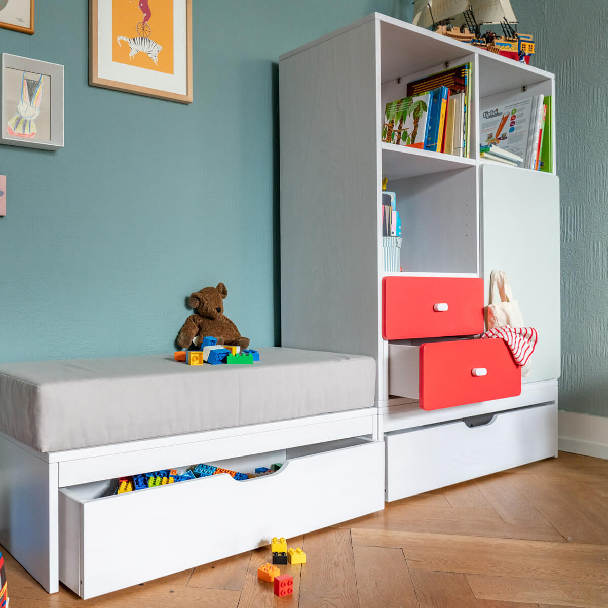 Bibliothèque 113cm DESTYLE de Breuyn blanchie