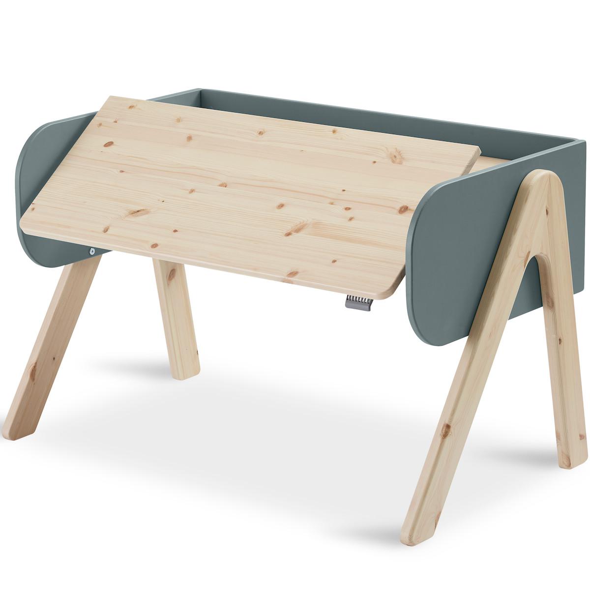 Bureau ?�volutif enfant WOODY Flexa clear lacquer-frosty blue | Abitare Kids