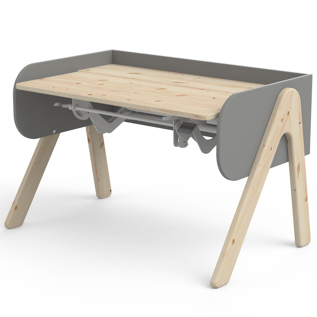 Bureau évolutif enfant WOODY Flexa clear lacquer-urban grey