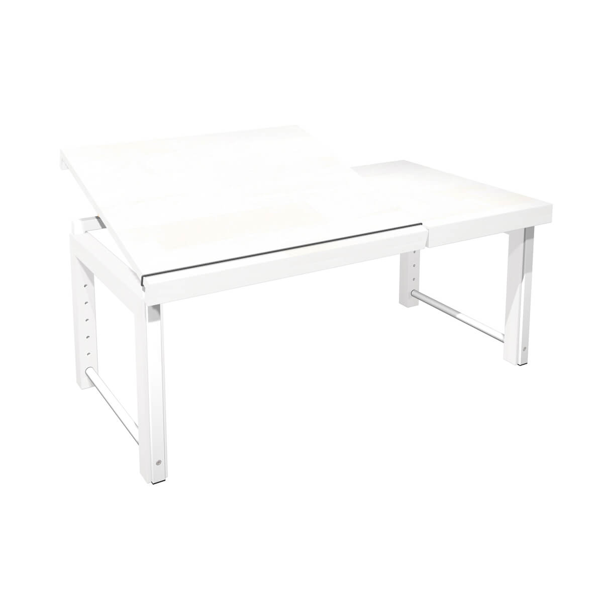 Bureau inclinable ⅔ ZIGGY de Breuyn hêtre massif finition blanche - métal blanc