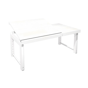 Bureau inclinable ⅔ ZIGGY de Breuyn hêtre massif finition blanche - métal blanc