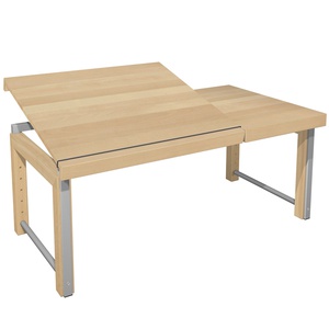 Bureau inclinable ⅔ ZIGGY de Breuyn hêtre massif finition naturelle - métal gris
