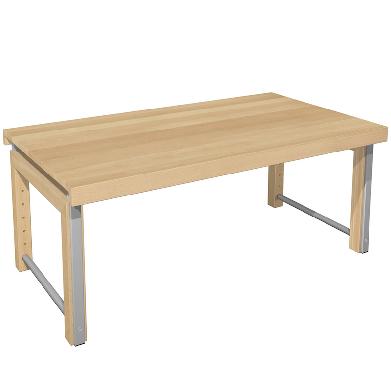 Bureau ZIGGY de Breuyn hêtre massif finition naturelle- métal gris