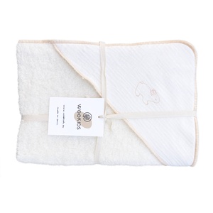 Cape de bain RABBITS brodée orange 70x70cm