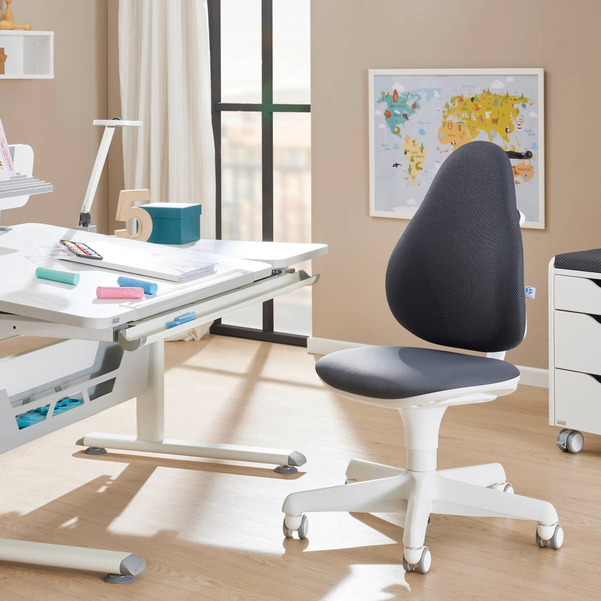 Chaise de bureau enfants-adolescents JOOKI Paidi vert-blanc
