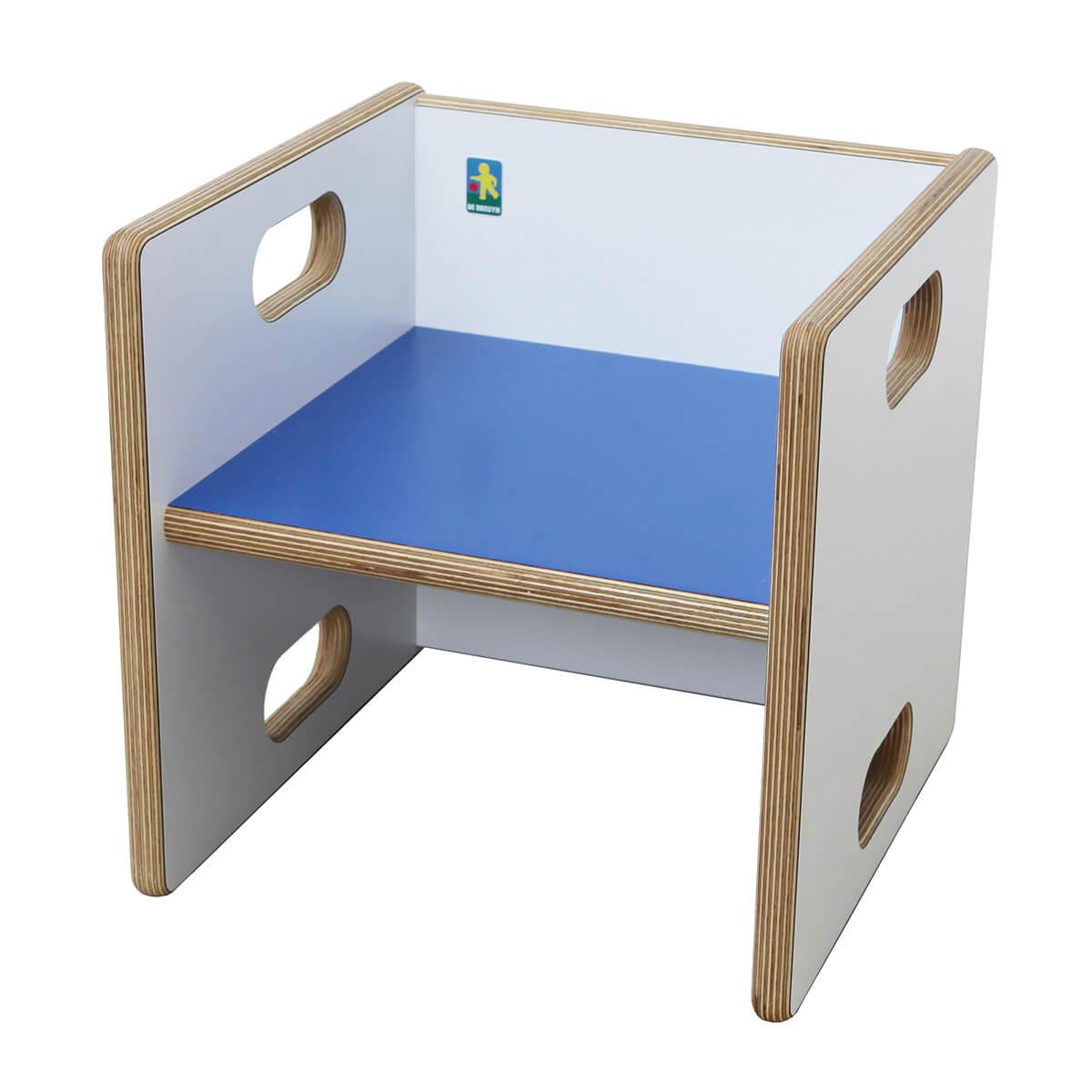 Chaise évolutive ZIGGY de Breuyn Multiplex corps blanc assise dark blue