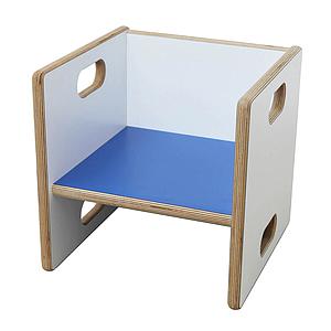 Chaise évolutive ZIGGY de Breuyn Multiplex corps blanc assise dark blue