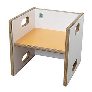 Chaise évolutive ZIGGY de Breuyn Multiplex corps blanc assise orange