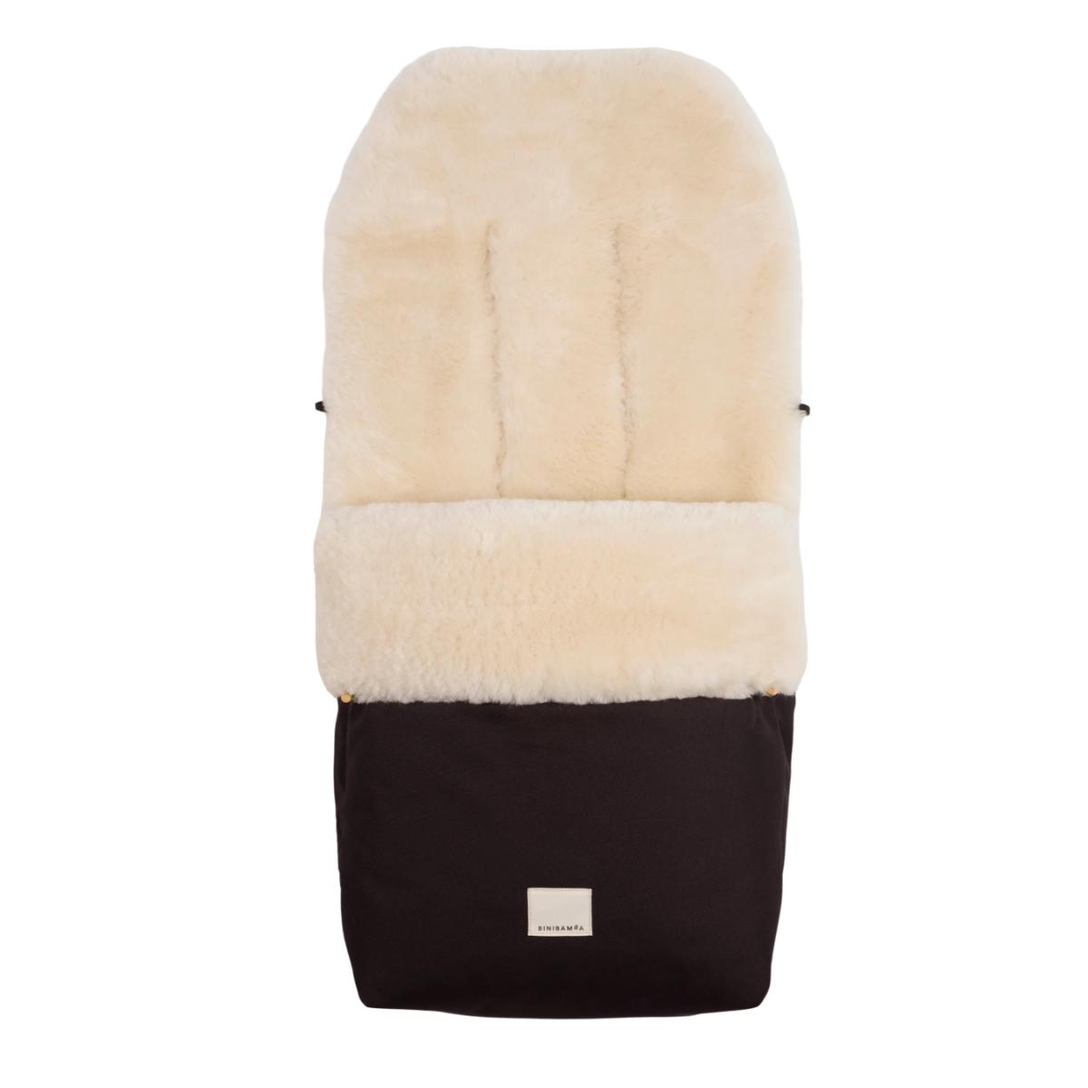 Chancelière en peau de mouton PUFFMUFF Binibamba noir milk