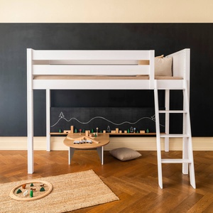 Combinaison lit mezzanine - grand tableau ardoise et table de jeux KASVA