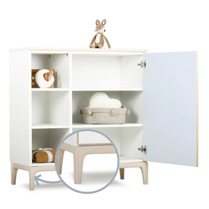 Commode 1 porte 3 niches NADO Curve finition frêne sky blue