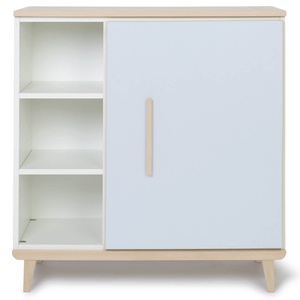 Commode 1 porte 3 niches NADO Retro finition frêne sky blue