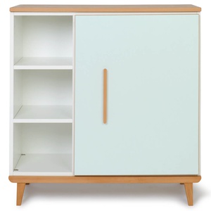 Commode 1 porte 3 niches NADO Retro finition hêtre mint