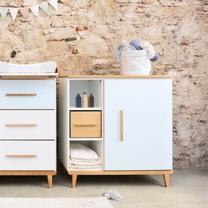 Commode 1 porte 3 niches NADO Retro finition hêtre mint