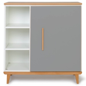 Commode 1 porte 3 niches NADO Retro finition hêtre slate grey