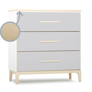 Commode 3 tiroirs NADO Curve finition frêne manhattan grey