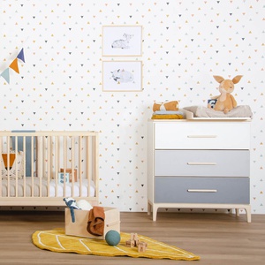 Commode 3 tiroirs NADO Curve finition frêne sky blue