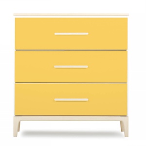 Commode 3 tiroirs NADO Curve finition frêne sunshine yellow