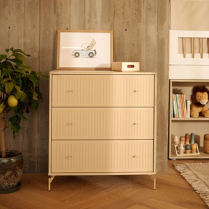 Commode à 3 tiroirs rainures avec pied SAGA Flexa oat