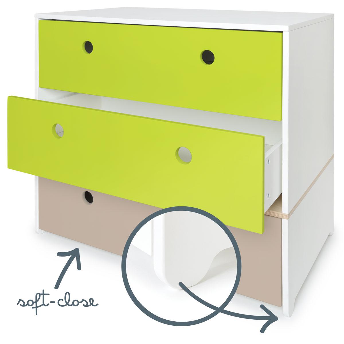 Commode COLORFLEX façades tiroirs lime-lime-warm grey