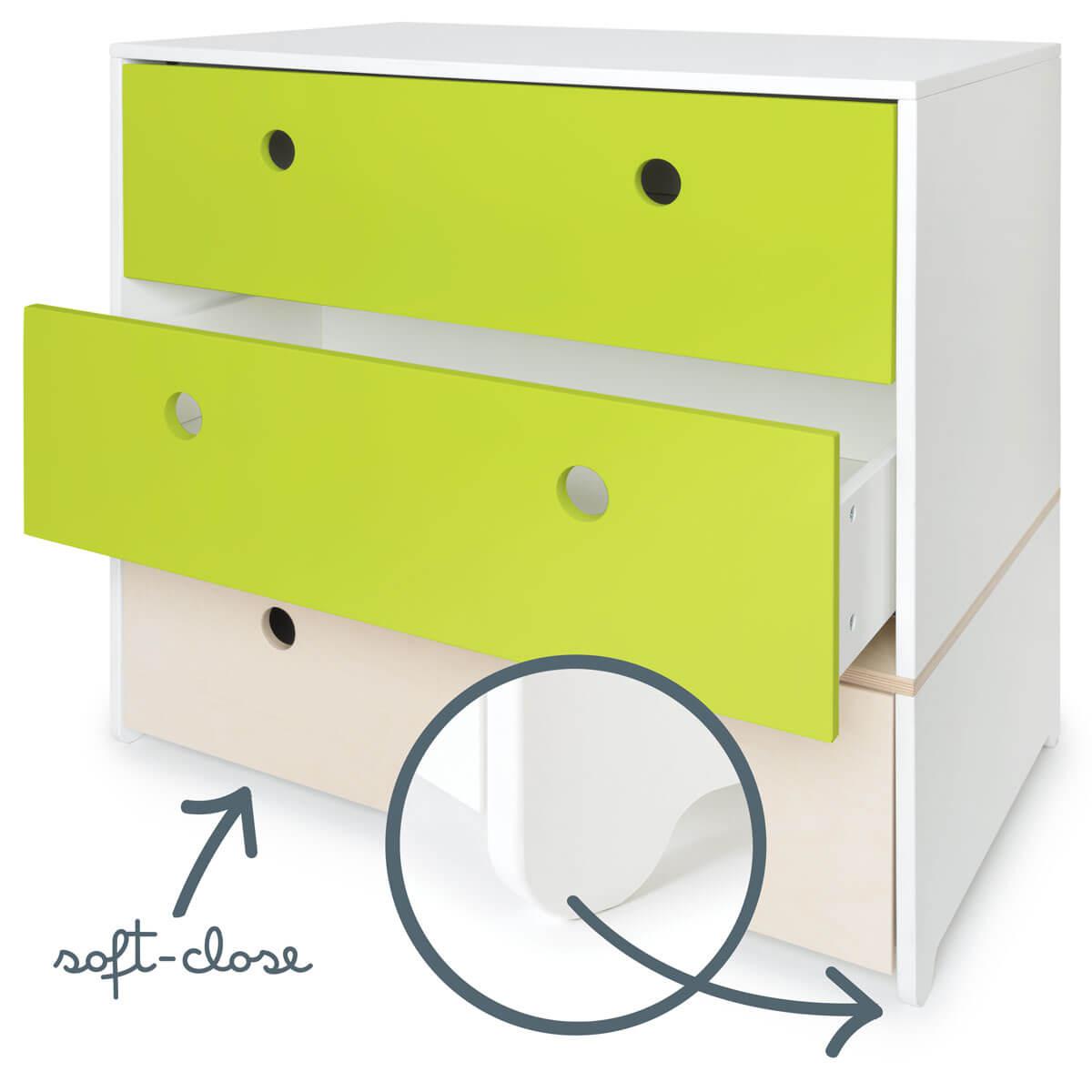 Commode COLORFLEX façades tiroirs lime-lime-white wash