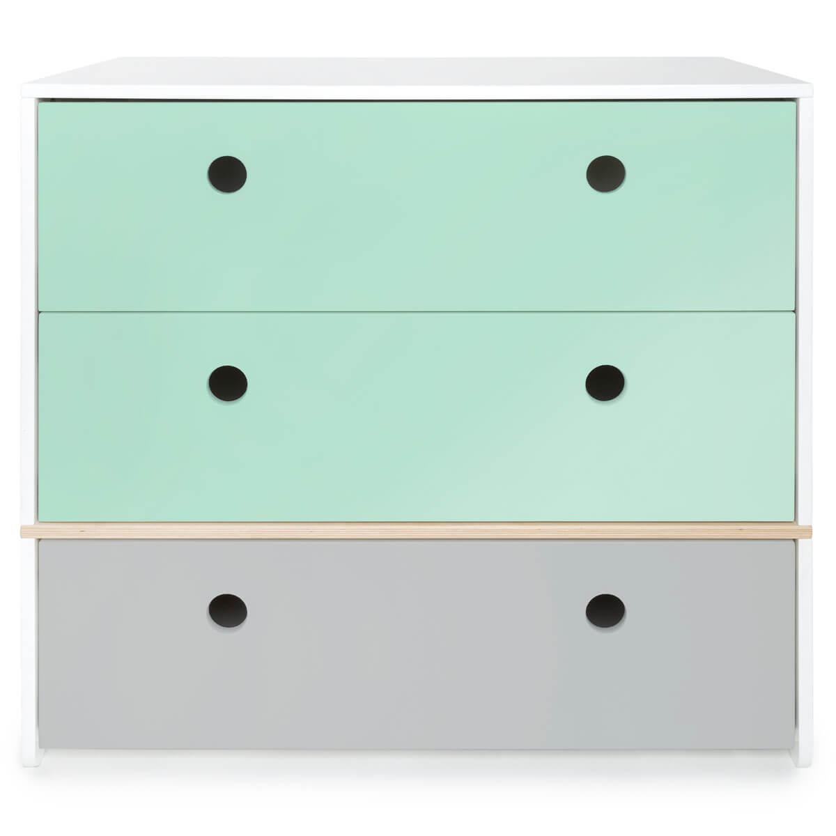 Commode COLORFLEX façades tiroirs mint-mint-pearl grey