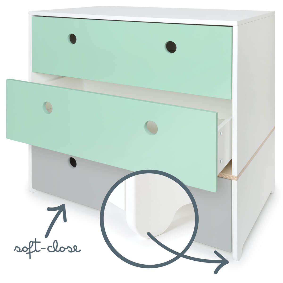 Commode COLORFLEX façades tiroirs mint-mint-pearl grey