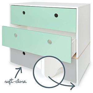 Commode COLORFLEX façades tiroirs mint-mint-pearl grey