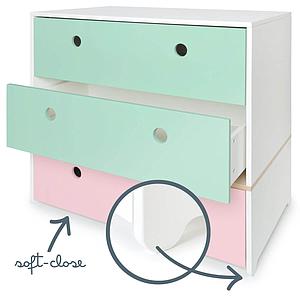 Commode COLORFLEX façades tiroirs mint-mint-sweet pink