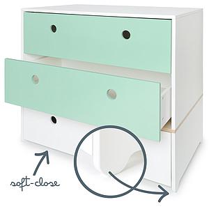 Commode COLORFLEX façades tiroirs mint-mint-white