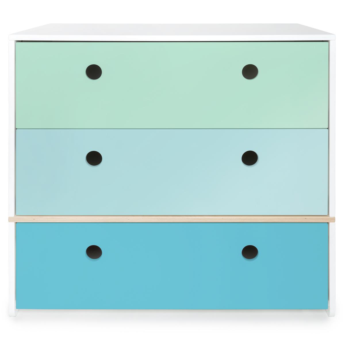 Commode COLORFLEX façades tiroirs mint-sky blue-paradise blue