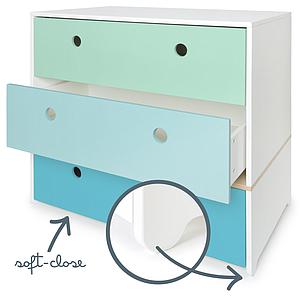 Commode COLORFLEX façades tiroirs mint-sky blue-paradise blue