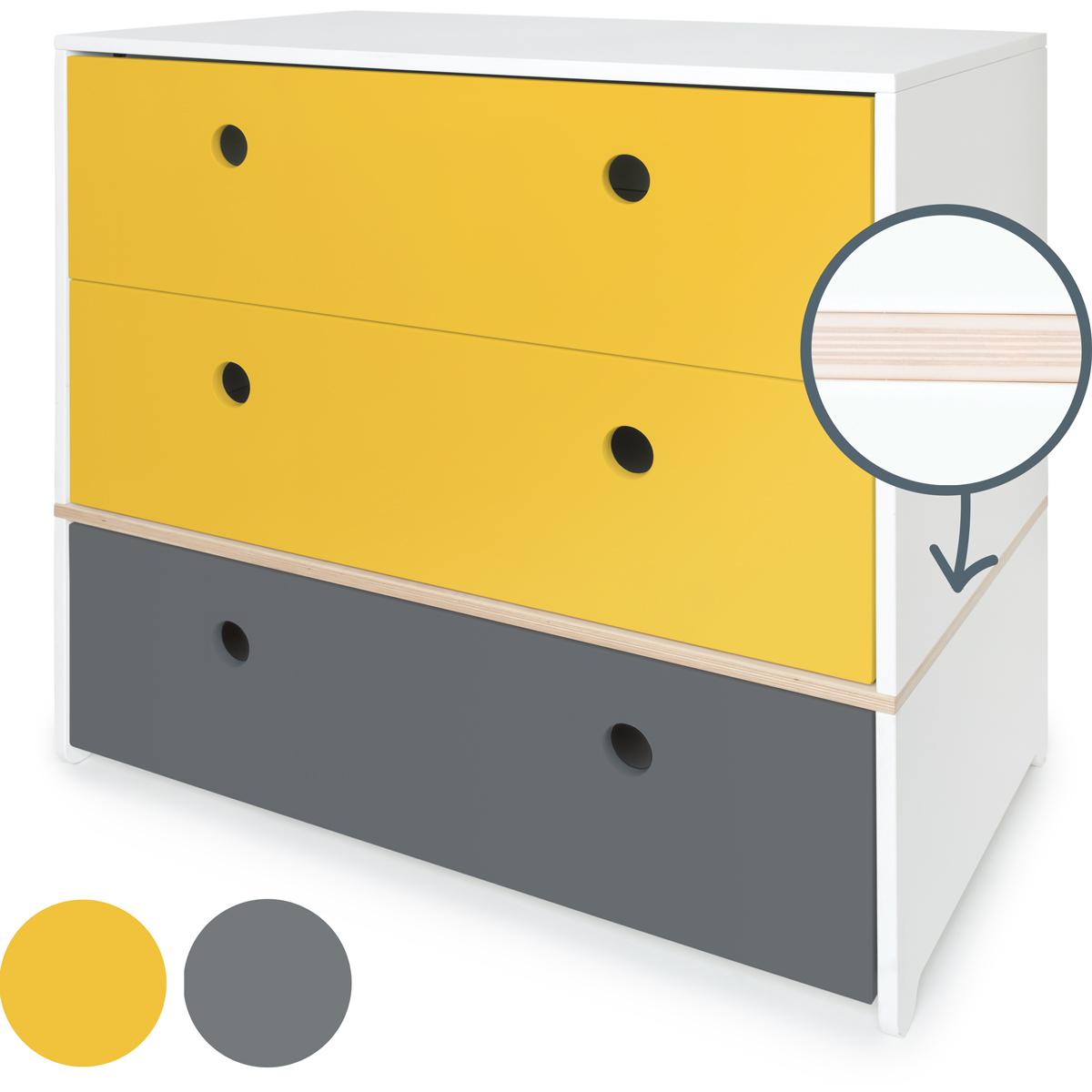 Commode COLORFLEX façades tiroirs nectar yellow-nectar yellow-space grey